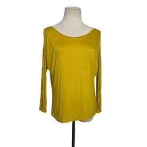Forever 21 yellow cold shoulder dolman long sleeves blouse size small